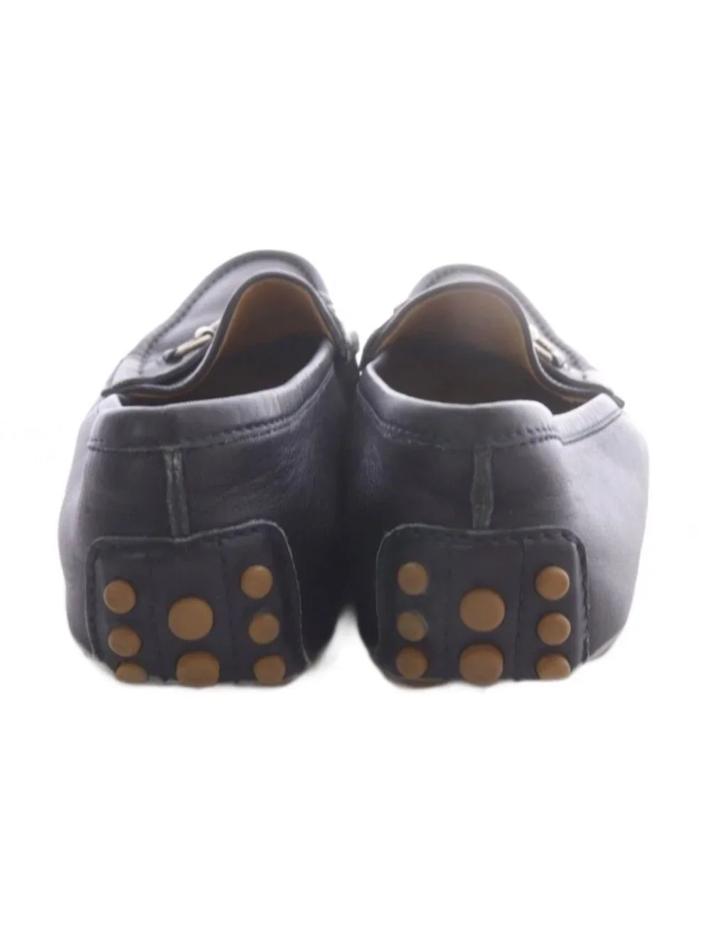 Gucci Loafers Driving Shoes Horsebit Leather Navy SR 8